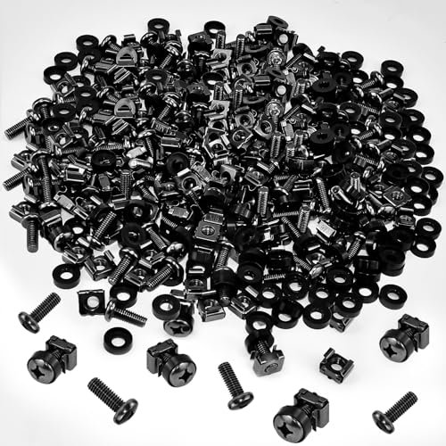 LANSKYLAN 100 Pezzi Set di Viti con Gabbia M6*16 Viti a Rack per Armadietto di Rete Dadi Ingabbiati in Acciaio al Carbonio Dado per Installazione su Rack per Armadi di Rete Scaffale Armadi di Server