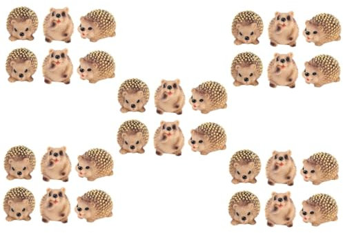 MOBUTOFU 30 Stück Mikro Landschafts Igel Außendekoration Gras Tier Tier Kunst Mikro Landschaftsbau Ornamente Außendekoration Außen Igel Statue Moos Tier Harz