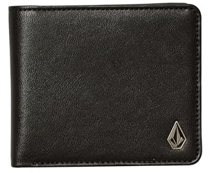 Volcom Men's Slim Stone Pu Wallet Large, Black, One size