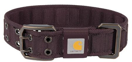 Carhartt Haustier-Halsband für Hunde, vollständig verstellbar, breites Gurtband, strapazierfähiges Nylon für Spaziergänge und Training, tiefer Weinrot, Größe L