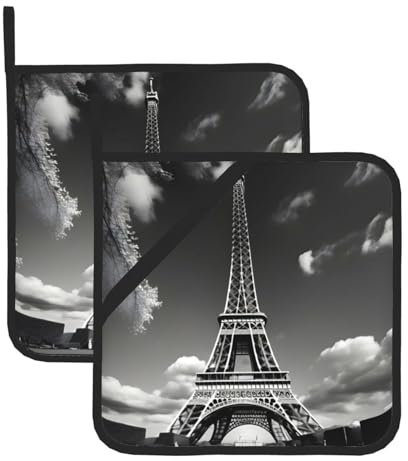 Eiffel Tower Paris Cloud Towel Set of 2 Warm Kitchen Baking Chef BBQ Microwave Towels