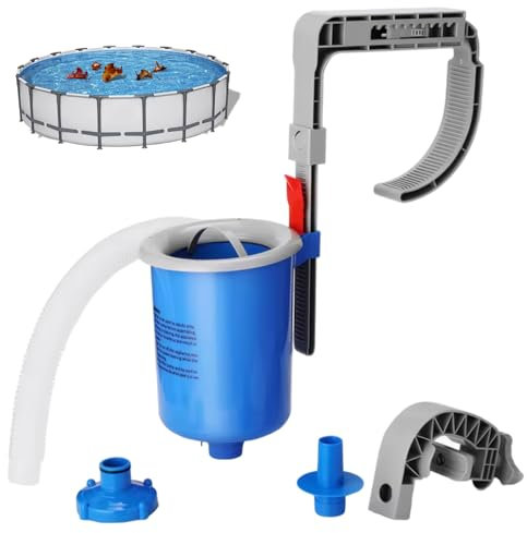 Rachlicy Above Ground Pool Skimmer Wall Mount Skimmer Basket for Hot Tub with Hose Removable Basket and Adjustable Height Bracket