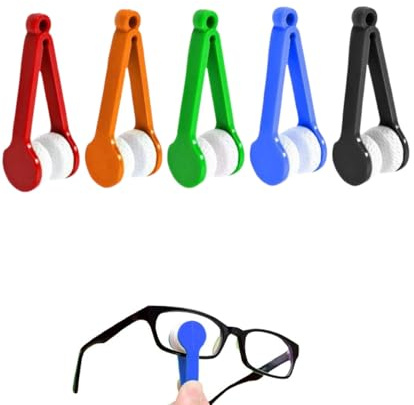 Heanvmyss Glasses Cleaner,5 Pcs Eyeglass Cleaner Kit,Glasses Brush Spectacle,Mini Sun Glasses Cleaning Clips Soft Microfiber Cleaning Tool for Eyeglasses