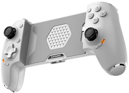 AARONMEI Manette de jeu télescopique pour téléphone portable avec capteur Hall Connexion sans fil Type-C Double Mode pour PS5 IOS Android HarmonyOS (Blanc)