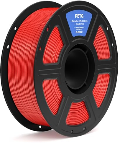 ELEGOO PETG Filament 1.75mm Rot 1KG, 3D Drcuker Filament | Robust & Langlebig 3D Drcuker Filament mit Maßgenauigkeit +/- 0.02mm, 1kg Spule (2.2lbs) für die Meisten FDM 3D Drucker