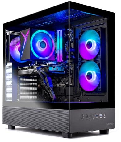 Skytech Gaming Azure 3 Desktop PC, Ryzen 5 9600X 3.9 Ghz (5.4GHz Turbo), NVIDIA RTX 5060 Ti 16GB, 1TB Gen4 NVMe SSD, 16GB DDR5 RAM 5200, 650W Gold PSU, Wi-Fi, Win 11
