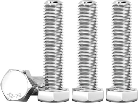 Drenky M6 x 40mm Boulons Hexagonaux Acier Inoxydable A2 V2A Vis à Tête Hexagonale DIN 933 Vis Inox M6 Boulon pour Meubles, Automobile et Machinerie, Argent, 10 Pièces