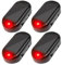 NHQZ 4 Stück Alarmanlage Auto, Anti Diebstahl Blinklampe,Solar Power DummyAlarm, Diebstahlsicherung für Auto Sicherheitssystem,Lampe Dummy Anti-diebstahl Blinkende Blinklampe Für Auto