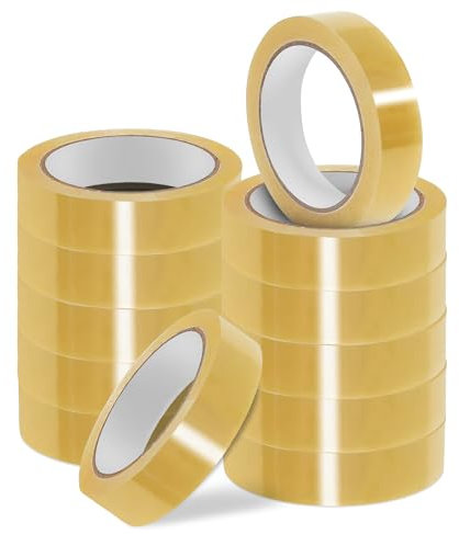 G4GADGET Clear Cello Tape – 24mm Wide, 45 Micron Thick, Strong Transparent Adhesive Tape for Packing, Wrapping & Office Use (36)