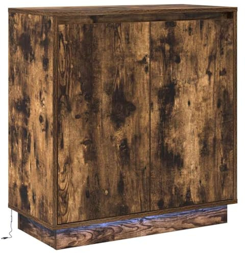 vidaXL LED Sideboard Räuchereiche 71x34,5x75 cm Holzwerkstoff