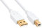 BIGtec 1,8m Druckerkabel USB Kabel A/B Datenkabel A-Stecker zu B-Stecker weiß vergoldet Datenkabel für Drucker Scanner Festplattengehäuse externe Festplatten