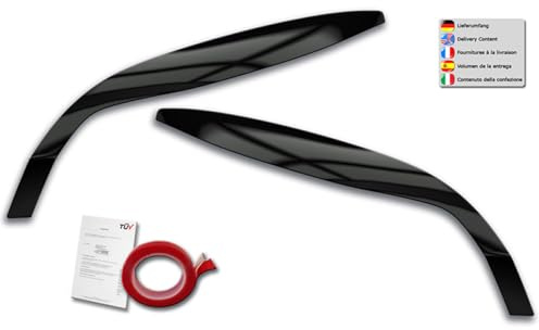 RDX Scheinwerferblenden passgenau | kompatibel mit Renault Megane III 2008-2015 (ABS Glänzend Schwarz)