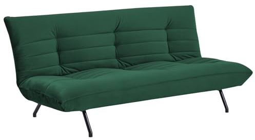 Happy Garden 3-Sitzer-Sofa, umwandelbar in grünem Samt Anatole - Beistellbett für 2 Personen, Vintage-Stil