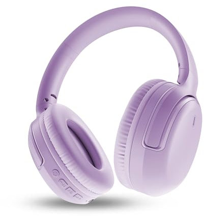 Energy Sistem Rizz - Auriculares Bluetooth Plegables con 50h de batería, Carga rápida, diseño Plegable, Deep Bass, conexión multidispositivo, Asistente de Voz y Hechos con plástico Reciclado. (Lila)