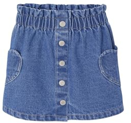 Vertbaudet Mädchen Jeansrock mit Herztasche dunkelblau 86