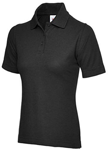 Ladies Premium Pique Polo Shirt (UK 12, Black)