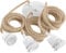 Hoopzi - Pendelleuchte 3 Flamming - 2,5m Textilkabel Seil und Weiß - 3 X E27 Fassung - Vintage, Industrial Für Esstisch, Wohnzimmer, Esszimmer, Zimmer, Schlafzimmer, Küche