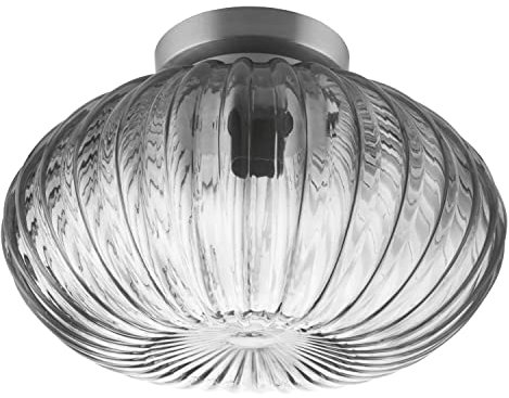 LEDVANCE Vintage Edition 1906, Deckenleuchte mit E27 Sockel, Rauchgraues Glas, Ohne Leuchtmittel, Carved Pumpkin