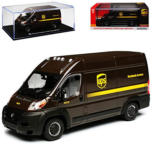 Greenlight Dodge Ram Promaster Transporter Kasten Braun UPS Baugleich FIAT Ducato Citroen Jumper Peugeot Boxer 1/43 Modell Auto