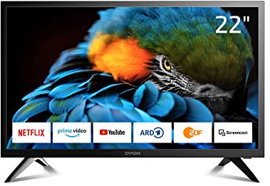 DYON Smart 22 XT 56,4 cm (22 Zoll) Fernseher (Full-HD Smart TV, HD Triple Tuner (DVB-C/-S2/-T2), Prime Video, Netflix & HbbTV) [Modelljahr 2022]