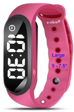 e-vibra Potty Training Reminder Watch - Vibrating Alarm Watch Baby Toilet Potty Trainer Watch (Rose red)