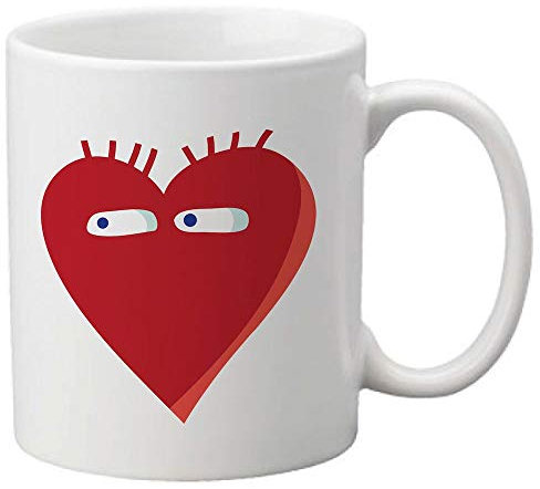 Mug céramique imprimé illustration Coeur rouge ref 2137