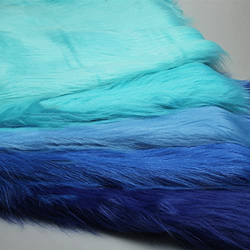 Kunstpelz Stoff Langer Stapel 12cm Blauer Kunstpelz 50x170cm Für DIY Craft Supply Foto Prop Hintergrund Kostüme Teppiche Fursuit Cosplay Schwanzohren Dekoration(Color:29 royal Blue)
