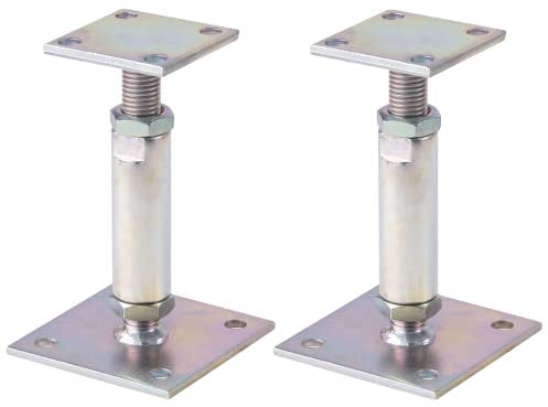 Alberts 212971 Pfostenträger | höhenverstellbar, zum Aufschrauben | galvanisch verzinkt, dickschichtpassiviert | Höhe 150 - 190 mm | 2er Set