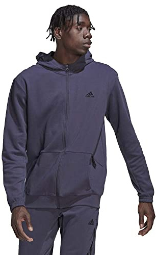Adidas Mens Hooded Track Top Yo Fz Hood, Shadow Navy/Black, HL2402, M