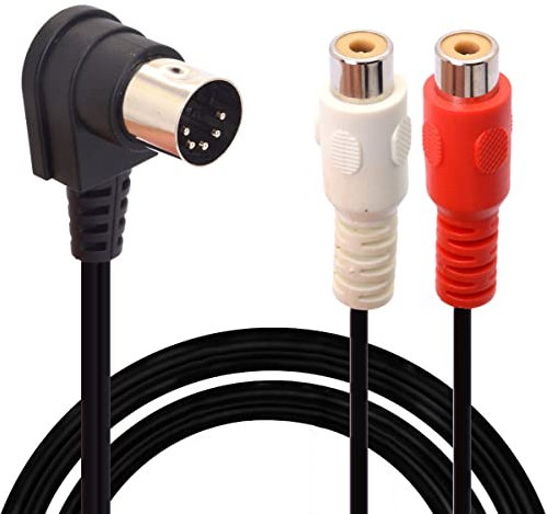 Câble Din 5 Broches vers RCA. Adaptateur de câble Audio 5 Broches DIN à Angle Droit à 90 degrés vers 2 RCA Femelles de qualité Professionnelle pour Bang & Olufsen (1.5 Meter / 5 FT)