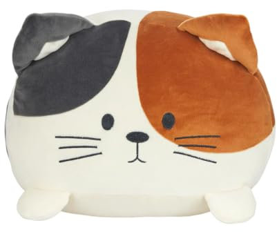 balvi Kissen Kitty Calico In den Farben Weiß, Braun und Schwarz Wunderbar weiches Kuscheltier Polyest