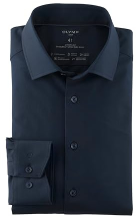 OLYMP Herren Businesshemd Regulär 123024 | Hemd, Manschette, Modern Fit, 64%Baumwolle/27%Polyester/9%Elasthan