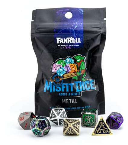 Fanroll - Mystery Misfit Metal Polyhedral Dice Set