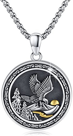 Adler Kette 925 Sterling Silber Vintage Adler Halskette Anhänger Amulett Schmuck Geschenk für Herren Damen