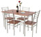 COSTWAY 5-teiliges Esstisch-Set, Küchentisch mit 4 Stühlen, Essgruppe mit hoher Rückenlehne, Sitzgruppe für Esszimmer, Küche, platzspar