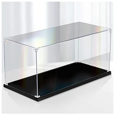 LXBAMKEA Acrylique Modèle Vitrine, Claire Figures Protection Cube, Comptoir Antipoussière Organisateur, Collectibles Modèles Artisanat Poupées Jouets Stockage Boîte, Base De 10MM (Color : Clear, Siz