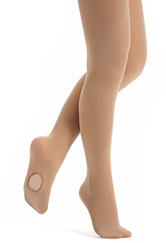 tanzmuster Ballettstrumpfhose Damen - Dana - mit Ballenloch - Karamell Größe S - Strumpfhose hautfarben fürs Ballett - Ballettkleidung für Erwachsene