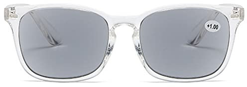 MAGIMODAC Damen Herren Lesebrille mit Sonnenschutz Sonnenbrille getönte Lesebrillen mit sehstärke 1.0+ 1.5+ 2.0+ 2.5+ 3.0+ 3.5+ 4.0+(Tranparent, 1.50)