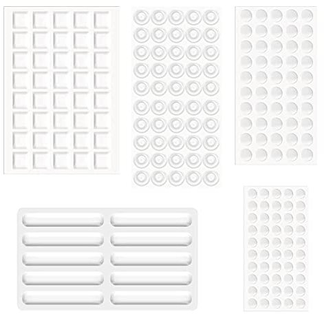 Morices 200pcs Self Adhesive Small Bumper Pads, 5 Sizes Clear Rubber Feet Door Stops, Furniture Buffer Pads for Cabinet, Drawers, Glass Tops, Cupboard, Picture Frames, Car Doors
