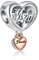 Alstiva Dankeschön Mum Herz Charm Anhänger mit 925 Sterling Silber und 5A Zirkonia für Damen als Geschenk