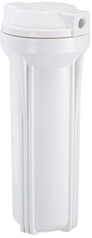 sourcing map Boîtier de filtre à eau 10 pouces système de filtration de maison entière 1/4 pouce port d'entrée/sortie pour cuisine blanc