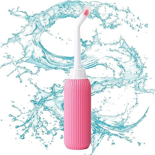 JINGAN Bidet Format Voyage | Lavage Post-Partum féminine 500 ML | Bidet Portable avec Sac Rangement pour Voyage Squeeze Use Personal Hygiene Feminine Travel Bidet