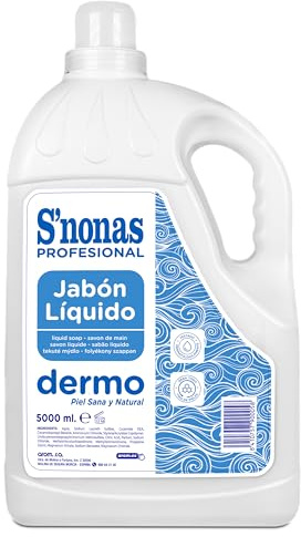 Jabón de Manos Líquido Dermo 5L | Apto para Pieles Sensibles | Dermatológicamente Testado | Jabón Manos Sin Perfume para Uso Profesional