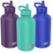 SHO Stainless Steel Guzzler Water Bottle with Straw Lid - Leakproof, Dishwasher Safe, BPA Free, No Sweat, Vacuum Insulated Double Walled Metal Flask, 950ml & 1900ml - 24 Hours Cold (Oasis, 1900ml)