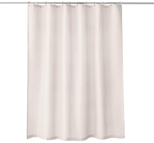Kleine Wolke Duschvorhang Textil GRIGLIA Ecru 180 x 200 cm | OEKO-TEX zertifiziert, wasserabweisend, verstärkte Ösen, mit Beschwerungsband, weiches Textilgewebe, maschinenwaschbar