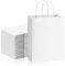 Papiertüten Weiß mit Henkel 30 Stück Kleine Papiertüten mit Henkel Kraftpapier Tüten Papiertaschen Kraftpapiertüten mit Henkel Kraftpapiertüte für Weihnachten Hochzeit Geburtstagsparty (20,5×8×15cm)