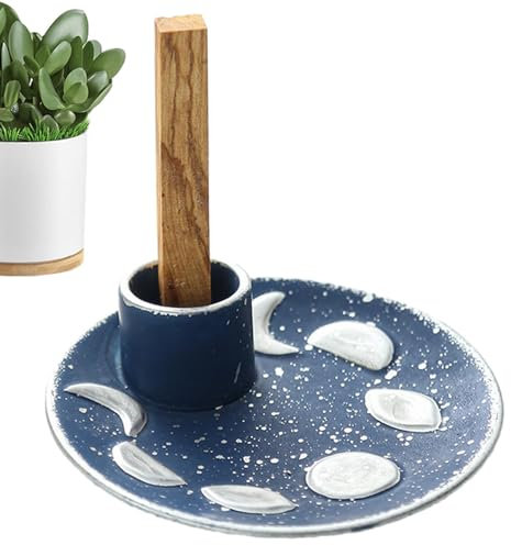 Quemador De Santo con Soporte | Soporte para Salvia | Soporte De Cerámica para Quemador De Incienso para | Cuenco para Quemar Cenizas | Portavelas Decoración del