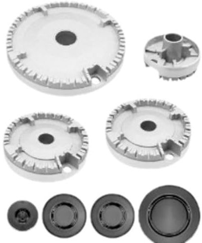 Set di bruciatori per Piano Cottura,Coperchio per fornello, Set di Cappelli universali per fornelli a Gas, Set di Cappucci per bruciatore a Gas per la Maggior Parte dei fornelli a Gas