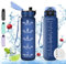 Gourde Sport, 1000ml, Sans BPA, Étanche & Réutilisable, Bouteille d'Eau avec Marqueur de Temps et Filtre, Convient Pour Enfant & Adulte, Sport, Yoga, Camping, Gym