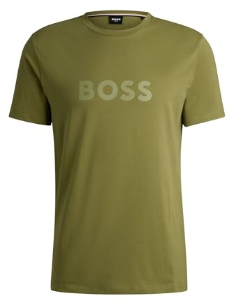 BOSS Mens T-Shirt RN Cotton-Jersey Regular-fit T-Shirt with SPF 50+ UV Protection